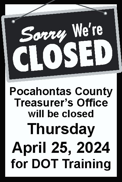 Poky Co Treasurer Closed 25-24